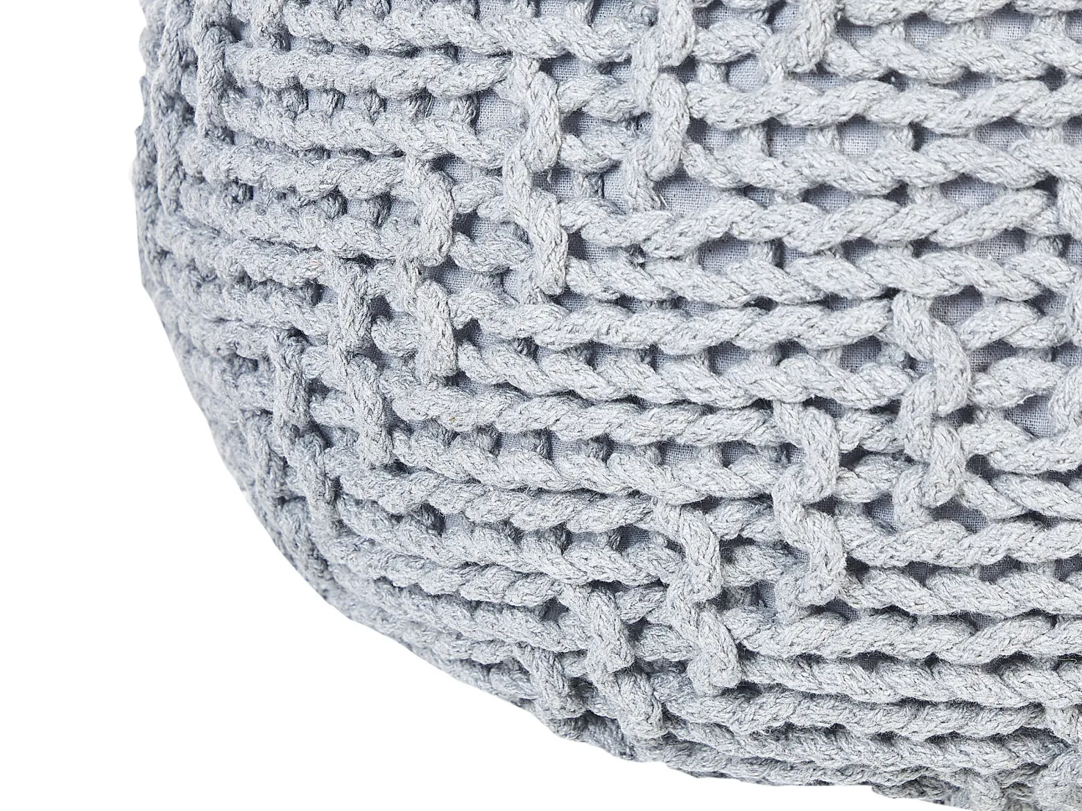 Pufa pleciona bawełniana 50 x 35 cm szara