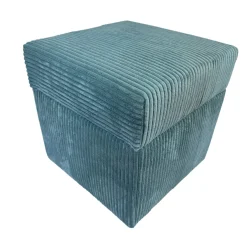 Pufa sztruks POSO 40x40 tapicerowana kwadratowa ze schowkiem morska