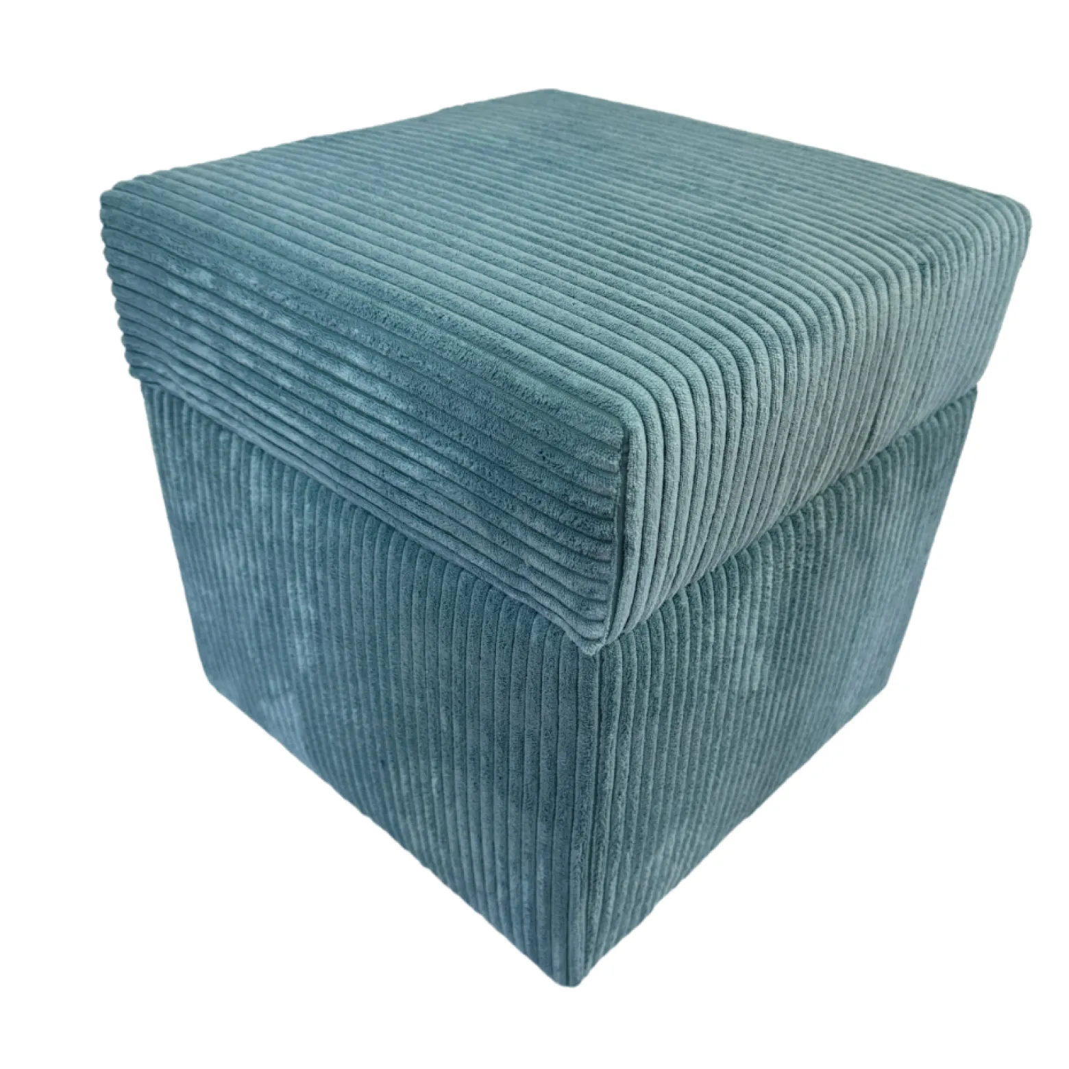 Pufa sztruks POSO 40x40 tapicerowana kwadratowa ze schowkiem morska