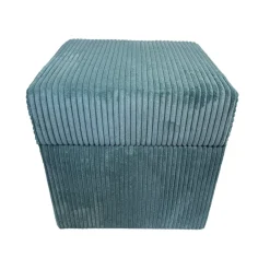 Pufa sztruks POSO 40x40 tapicerowana kwadratowa ze schowkiem morska