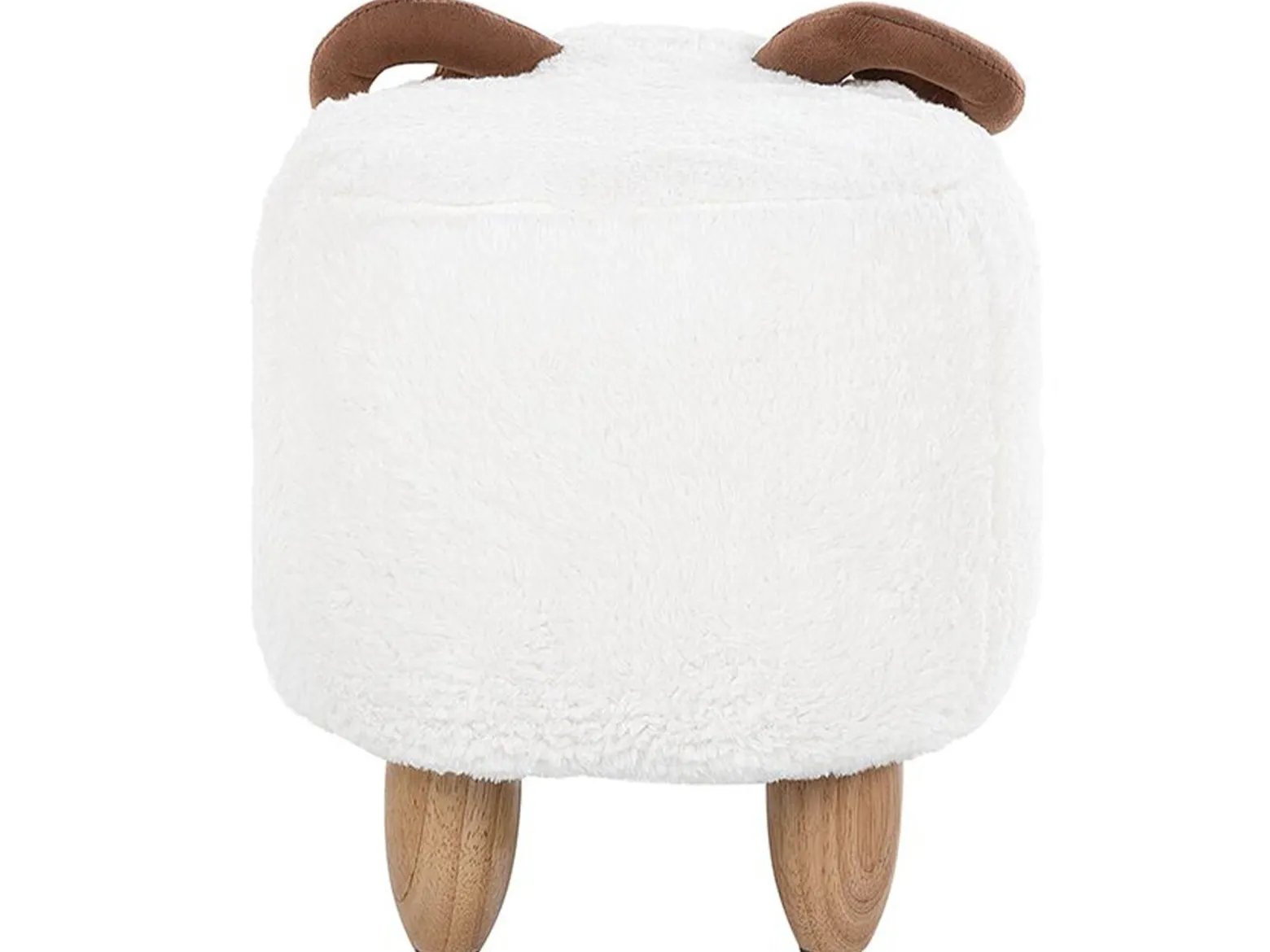 Pufa zwierzak podnóżek baranek biała