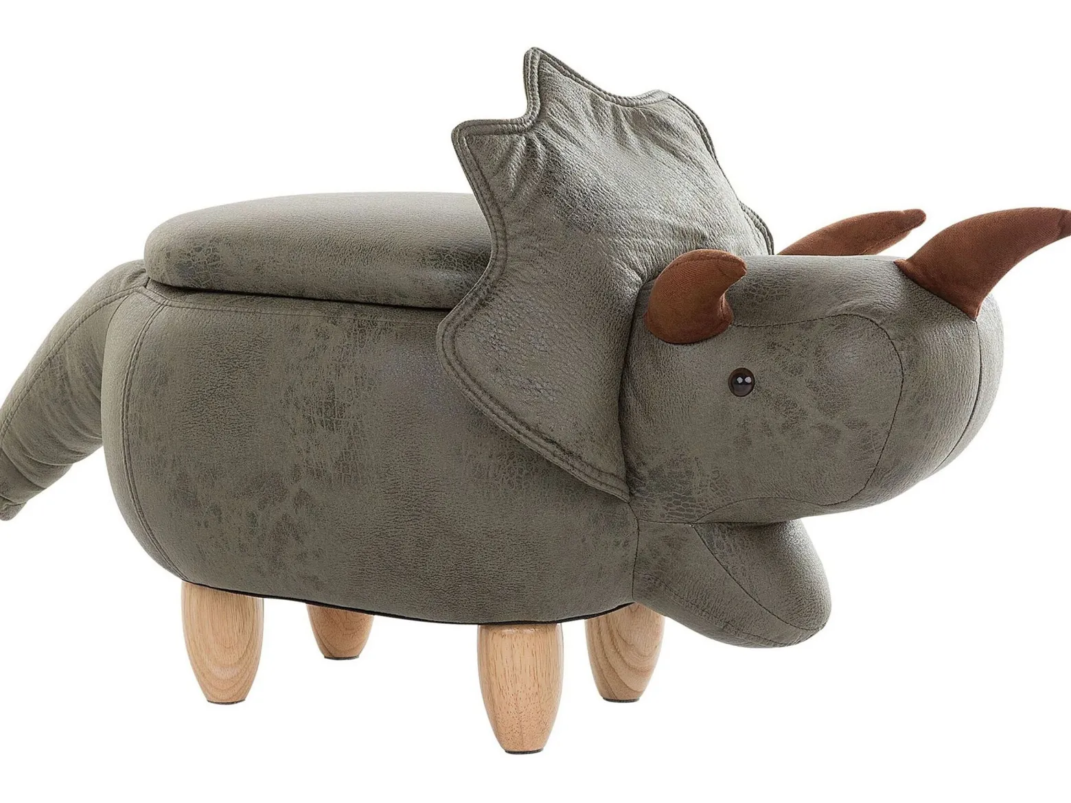 Pufa zwierzak ze schowkiem zielona TRICERATOPS