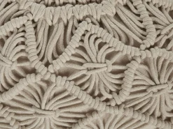 Puf otomana bawełniana boho beżowa okrągła