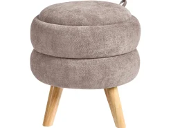 Puf ze schowkiem HAWLEY Szenil Beżowoszary 40 cm