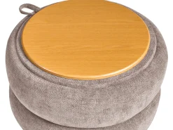 Puf ze schowkiem HAWLEY Szenil Beżowoszary 40 cm