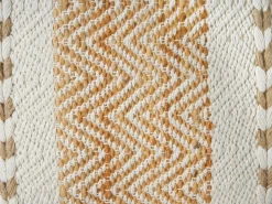 Puf z juty i bawełny 40x40cm kulki EPS beżowy