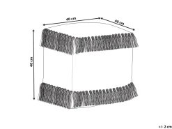 Puf z juty i bawełny 40x40cm kulki EPS beżowy