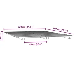 Rama łóżka 120 x 200 cm lite drewno sosnowe