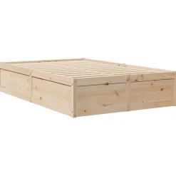 Rama łóżka bez materaca 135x190 cm lite drewno sosnowe