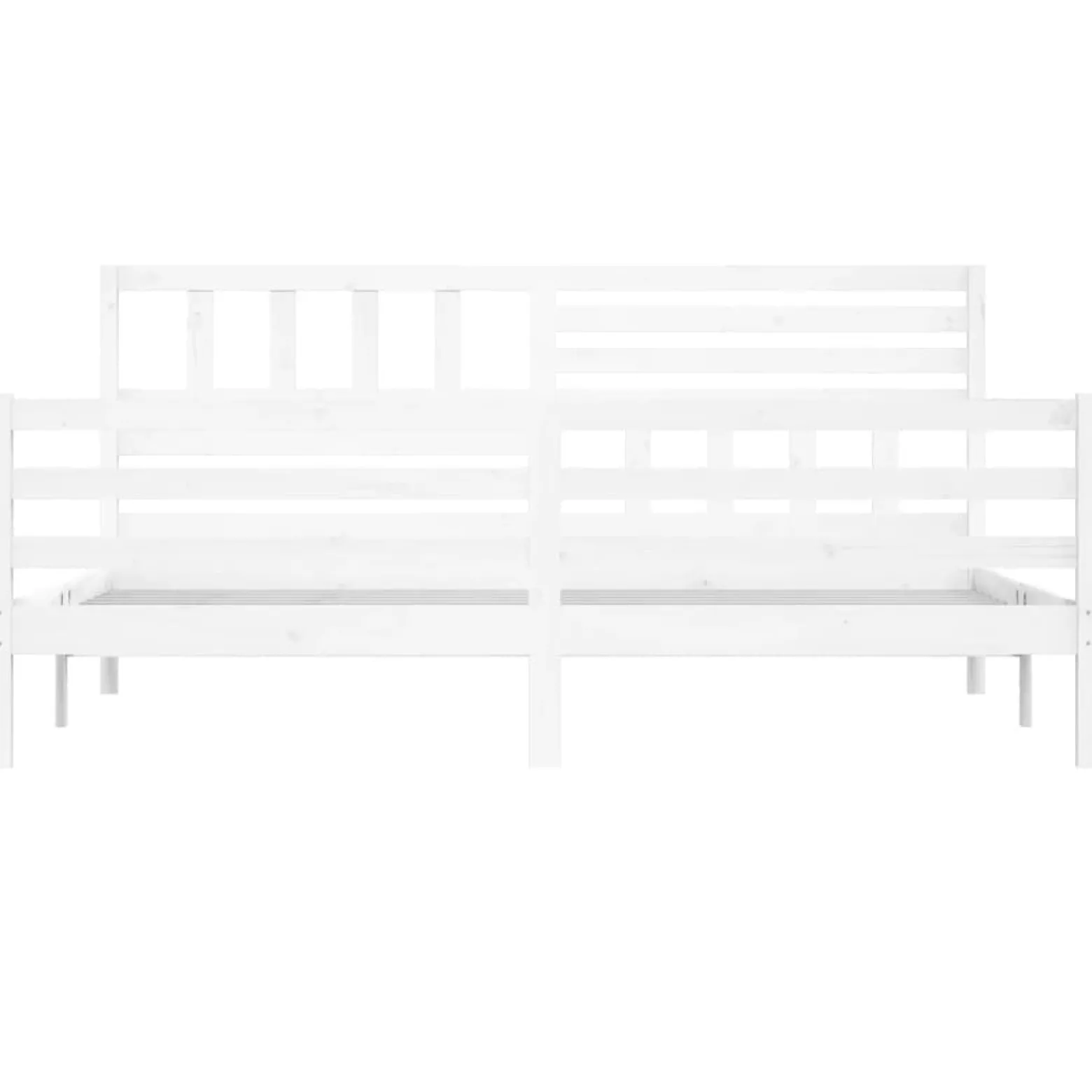 Rama łóżka biała lite drewno sosnowe 200 x 200 cm