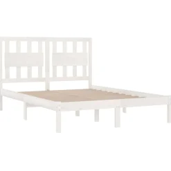 Rama łóżka biała lite drewno sosnowe 140x190 cm