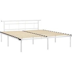 Rama łóżka Biały 180 x 200 cm Metal vidaXL