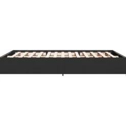 Rama łóżka czarna 120x200 cm materiał drewnopochodny i metal