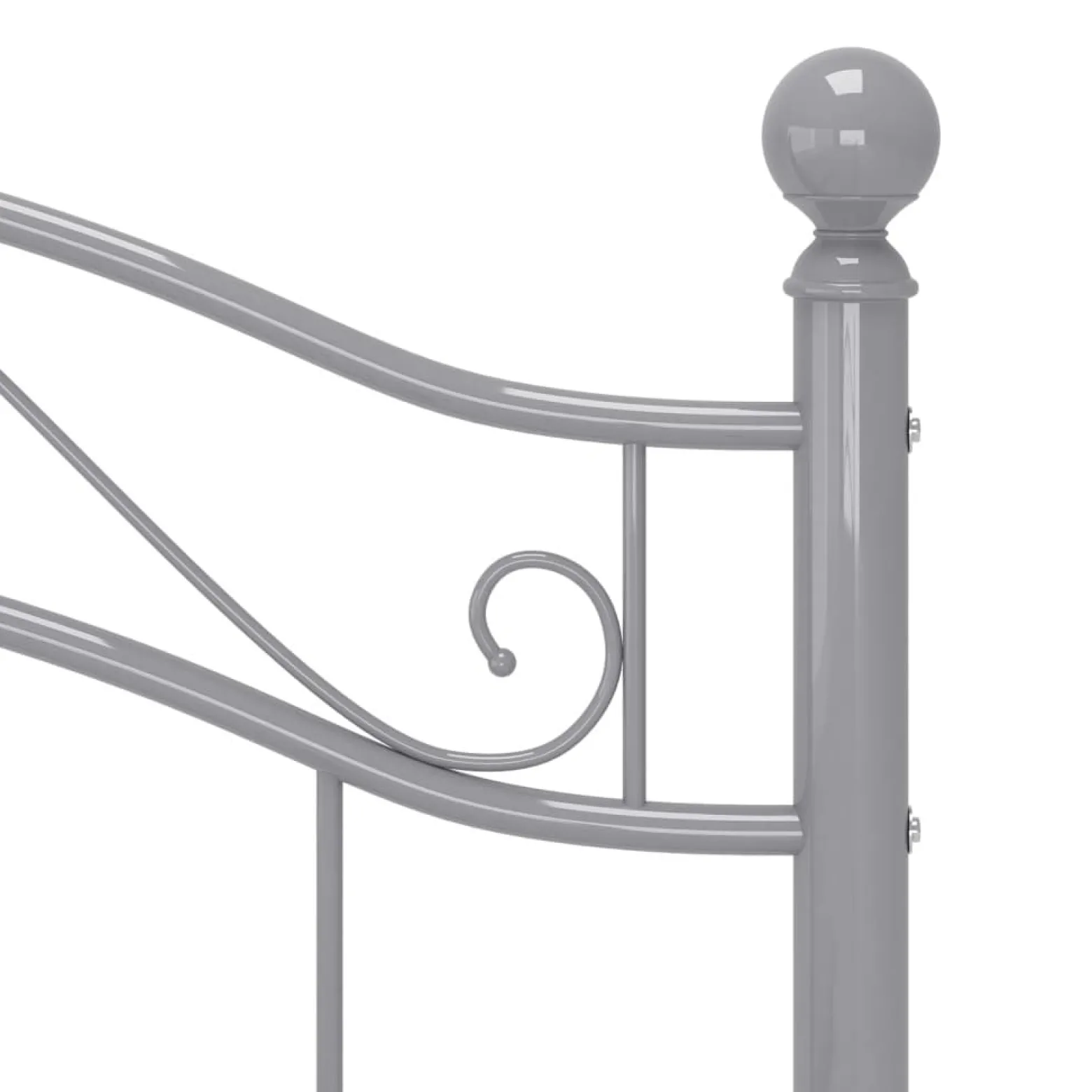 Rama łóżka, szara, metalowa, 90x200 cm