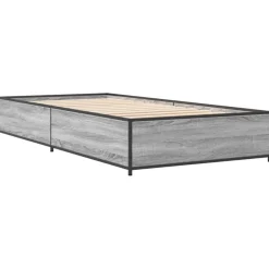 Rama łóżka szary dąb sonoma 100x200 materiał drewnopochodny