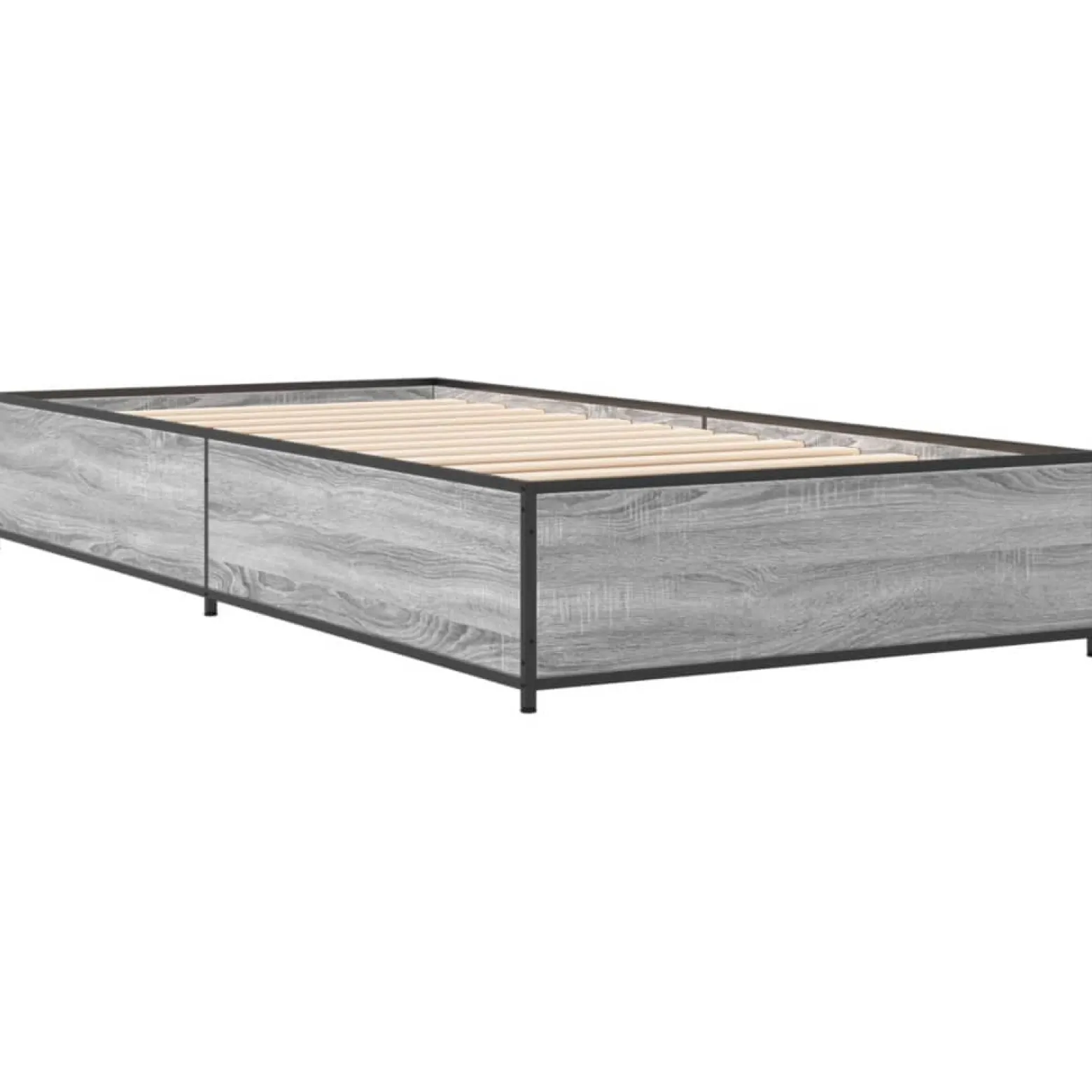 Rama łóżka szary dąb sonoma 100x200 materiał drewnopochodny
