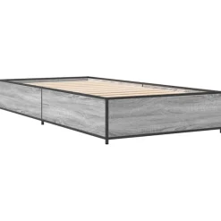Rama łóżka szary dąb sonoma 100x200 materiał drewnopochodny