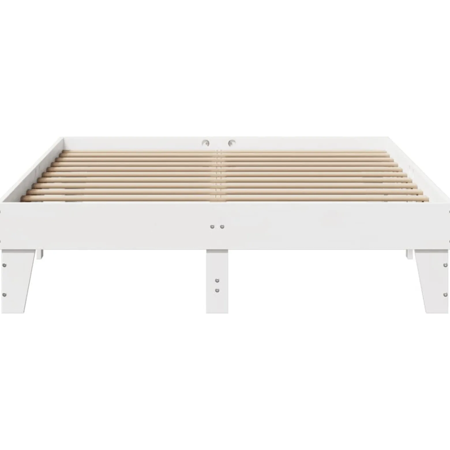 Rama łóżka bez materaca biała 160x200 cm lite drewno sosnowe