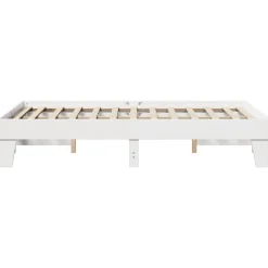 Rama łóżka bez materaca biała 135x190 cm lite drewno sosnowe