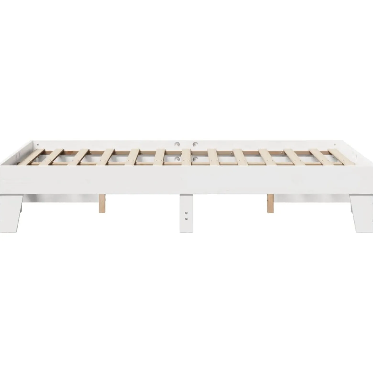 Rama łóżka bez materaca biała 135x190 cm lite drewno sosnowe