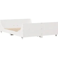 Rama łóżka bez materaca biała 160x200 cm lite drewno sosnowe