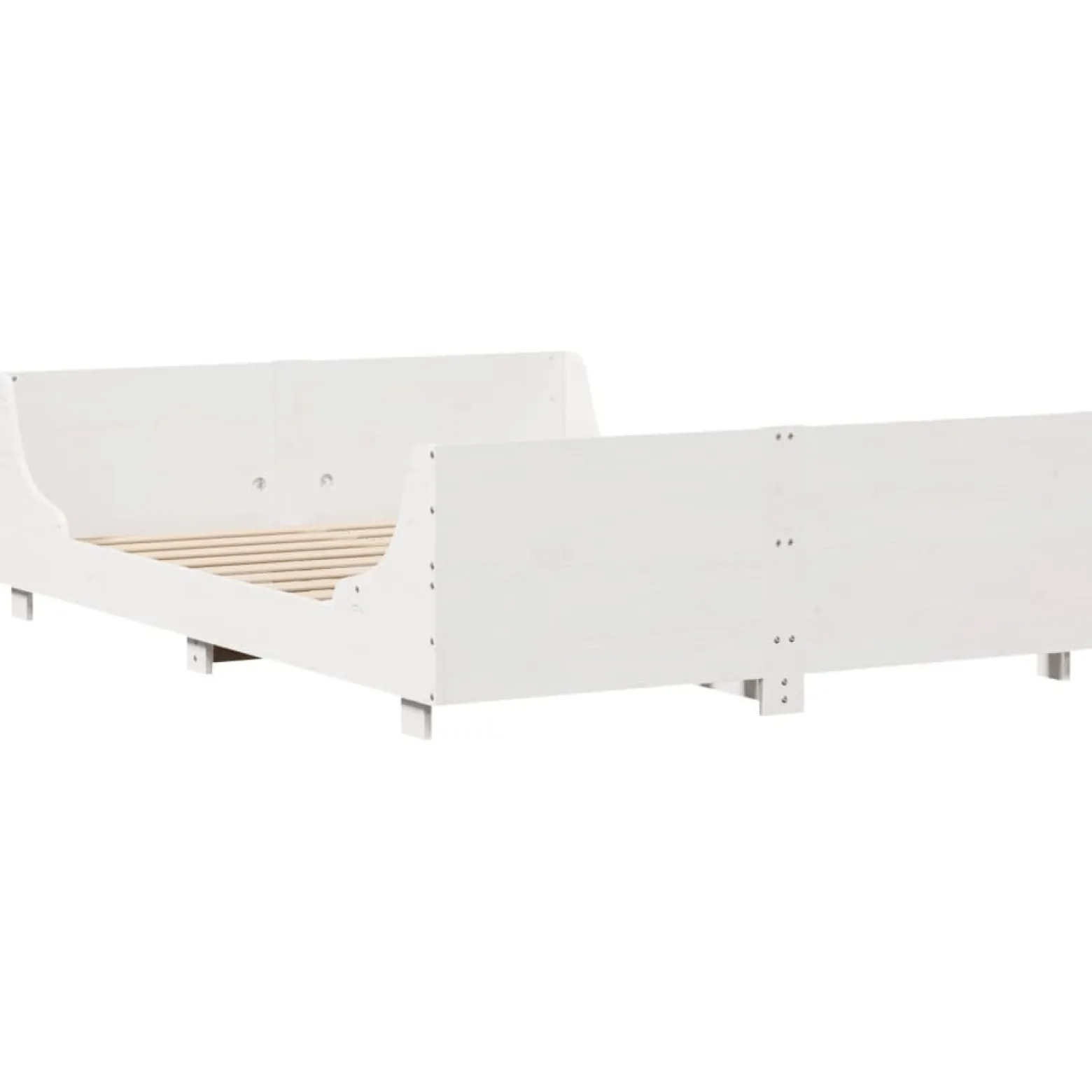 Rama łóżka bez materaca biała 160x200 cm lite drewno sosnowe