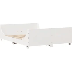 Rama łóżka bez materaca biała 120x190 cm lite drewno sosnowe