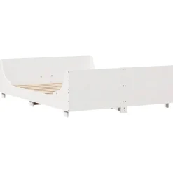 Rama łóżka bez materaca biała 120x190 cm lite drewno sosnowe