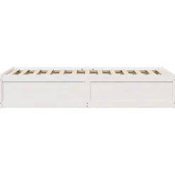 Rama łóżka bez materaca biała 90x190 cm lite drewno sosnowe