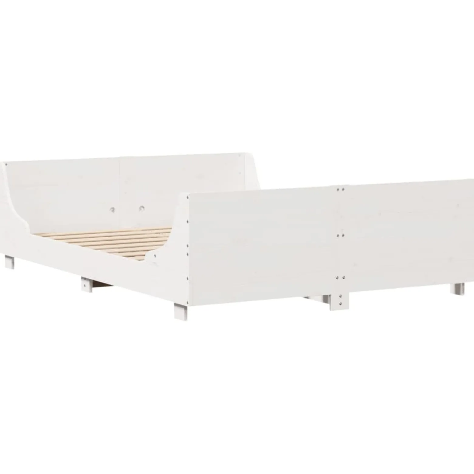 Rama łóżka bez materaca biała 140x190 cm lite drewno sosnowe