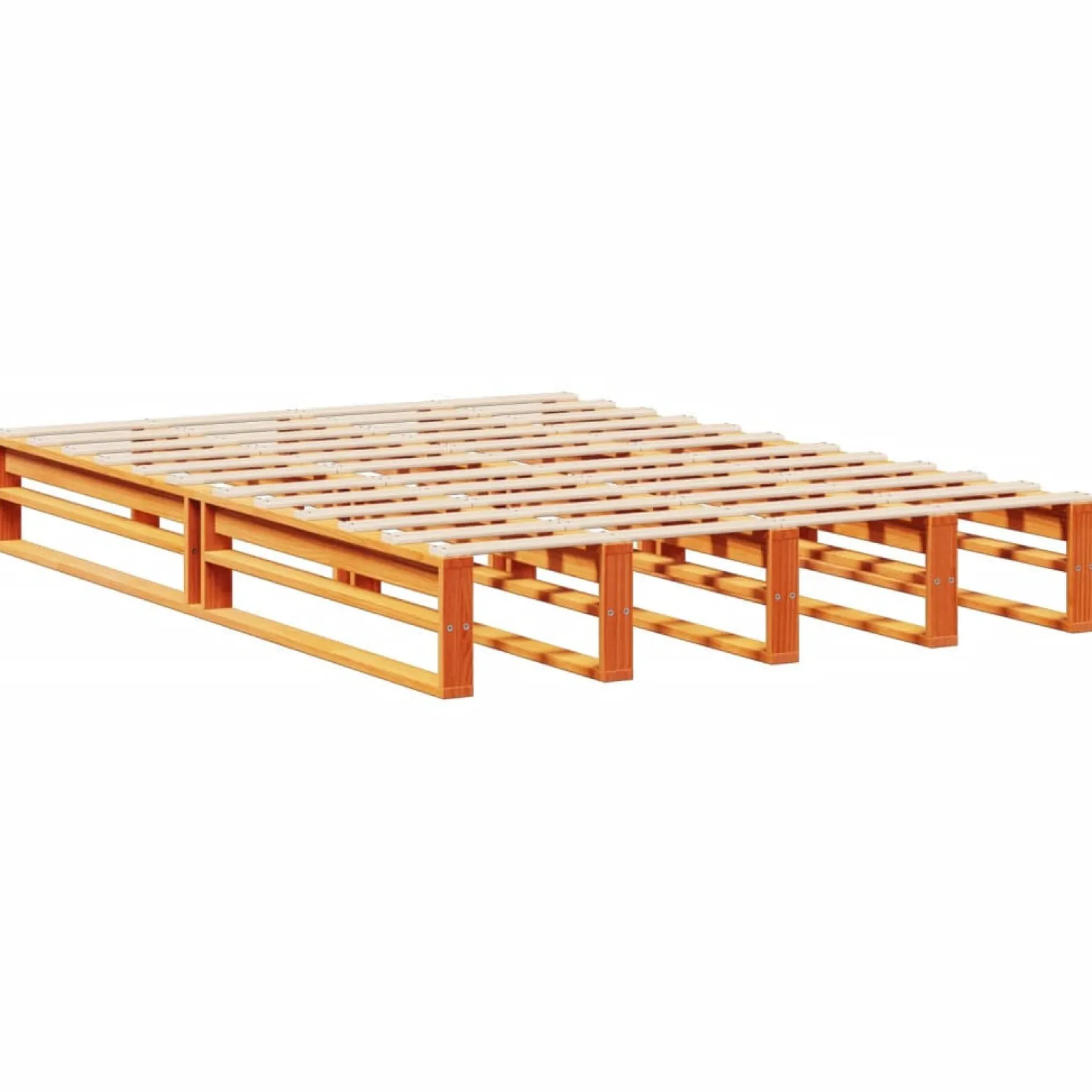 Rama łóżka bez materaca woskowy brąz 150x200 cm lite drewno
