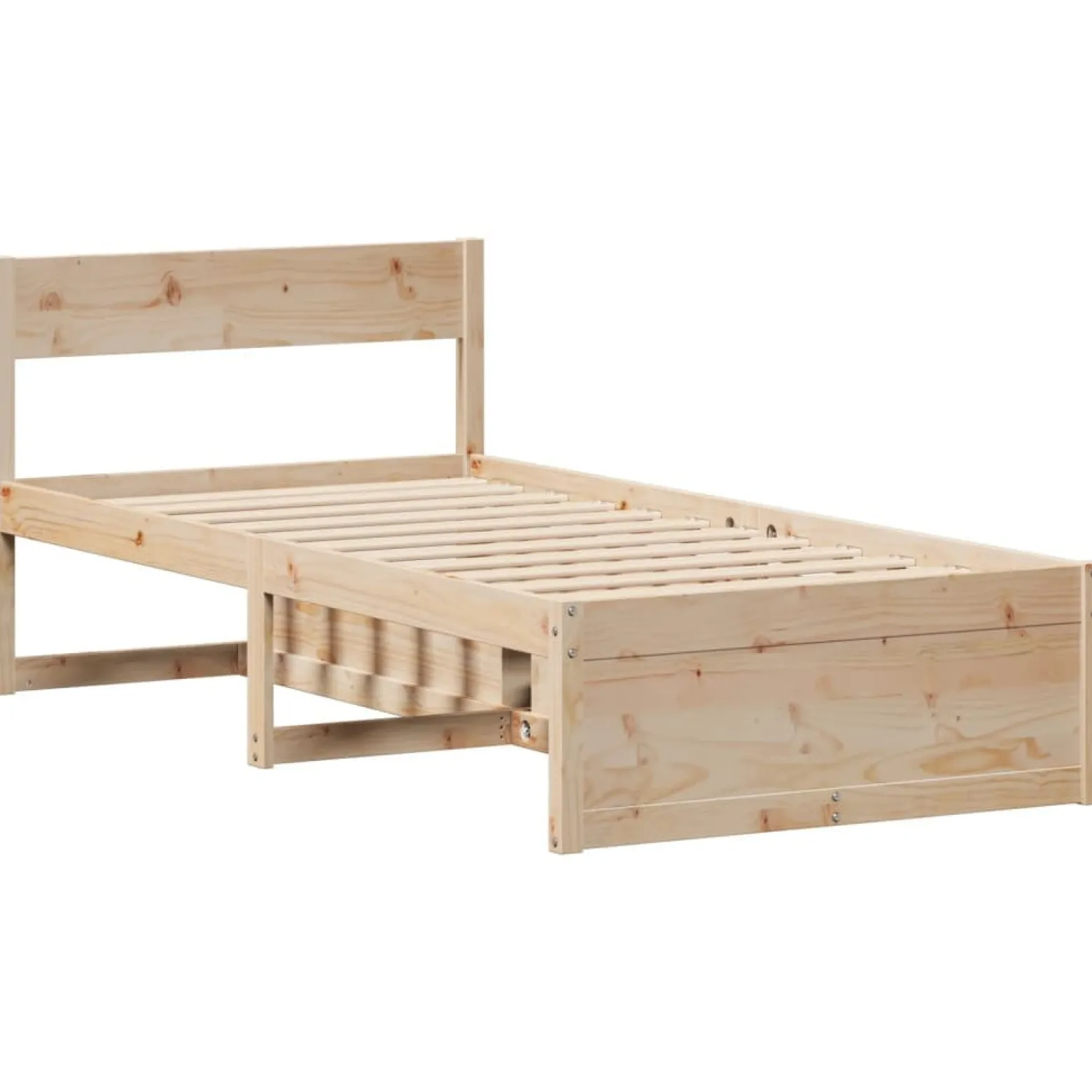 Rama łóżka bez materaca 75x190 cm lite drewno sosnowe