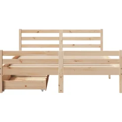Rama łóżka bez materaca 140x190 cm lite drewno sosnowe
