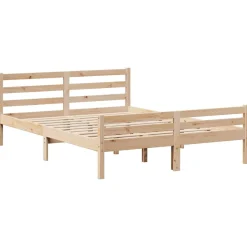 Rama łóżka bez materaca 140x190 cm lite drewno sosnowe