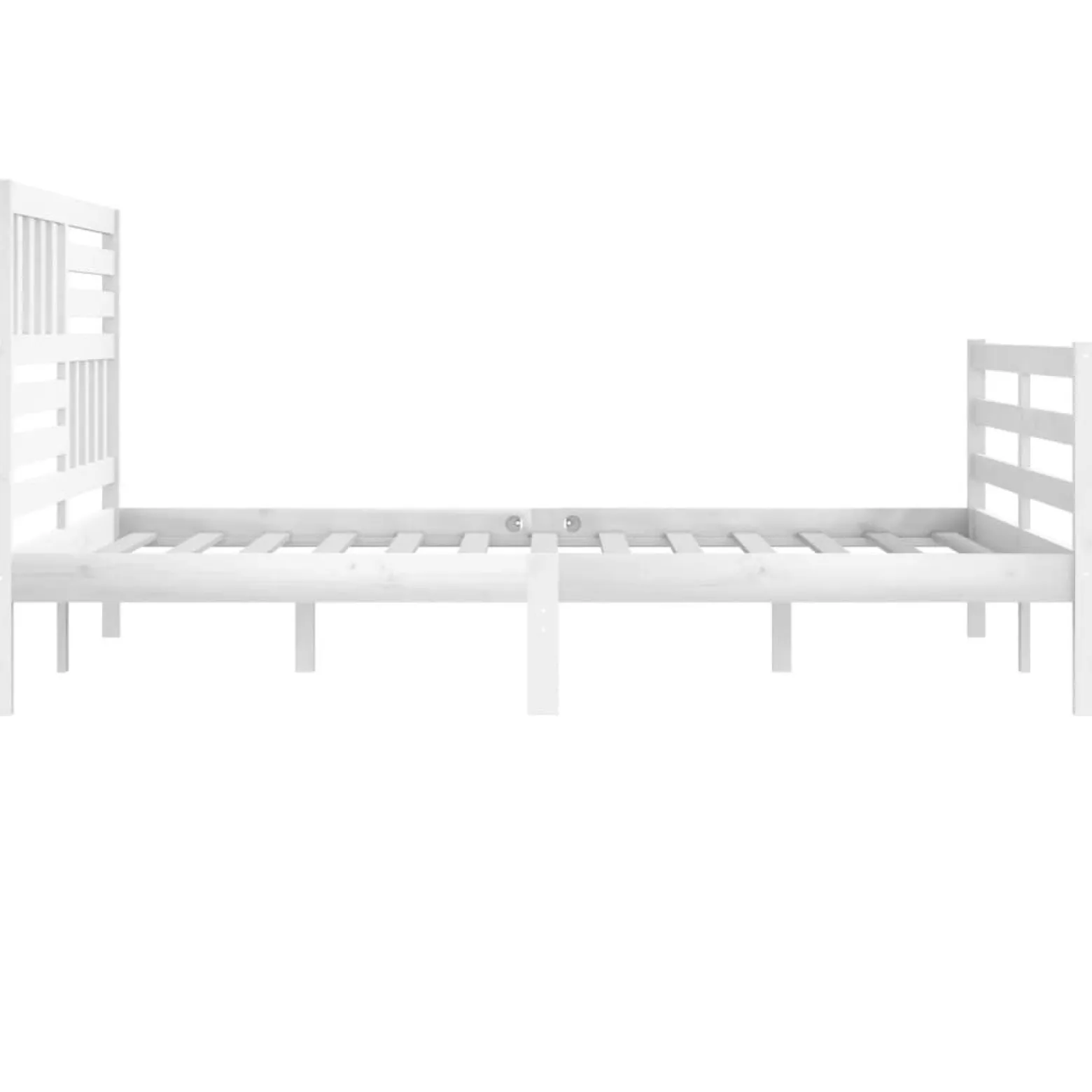 Rama łóżka biała lite drewno sosnowe 200 x 200 cm