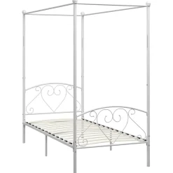 Rama łóżka Biały 100 x 200 cm Metal vidaXL