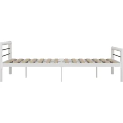 Rama łóżka Biały 140 x 200 cm Metal vidaXL