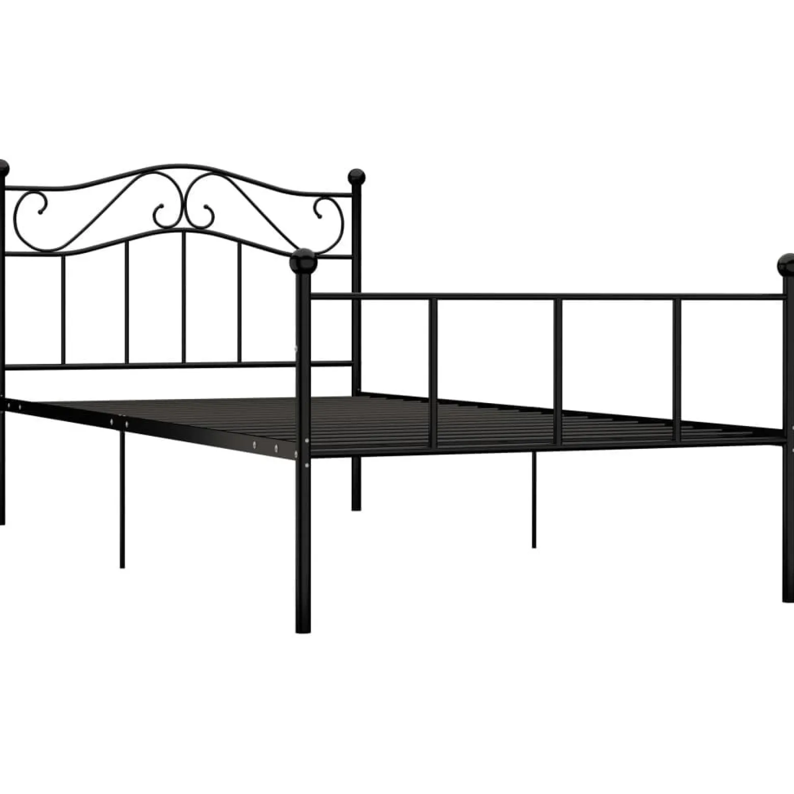 Rama łóżka czarna metalowa 90 x 200 cm