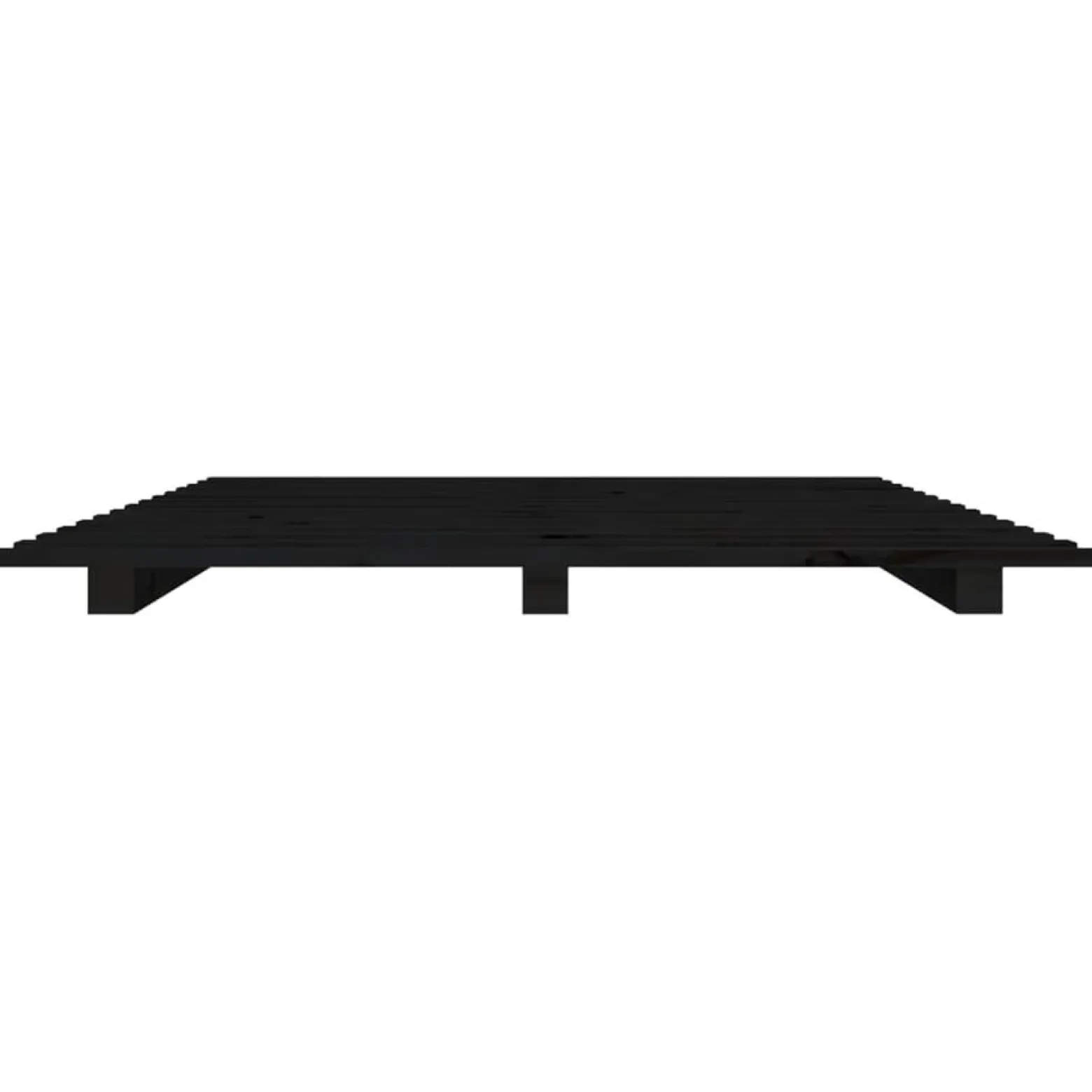 Rama łóżka czarna 100 x 200 cm lite drewno sosnowe