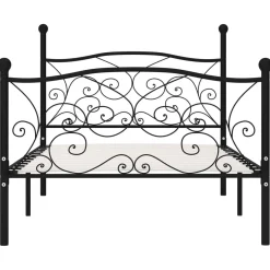 Rama łóżka Czarny 90 x 200 cm Metal vidaXL