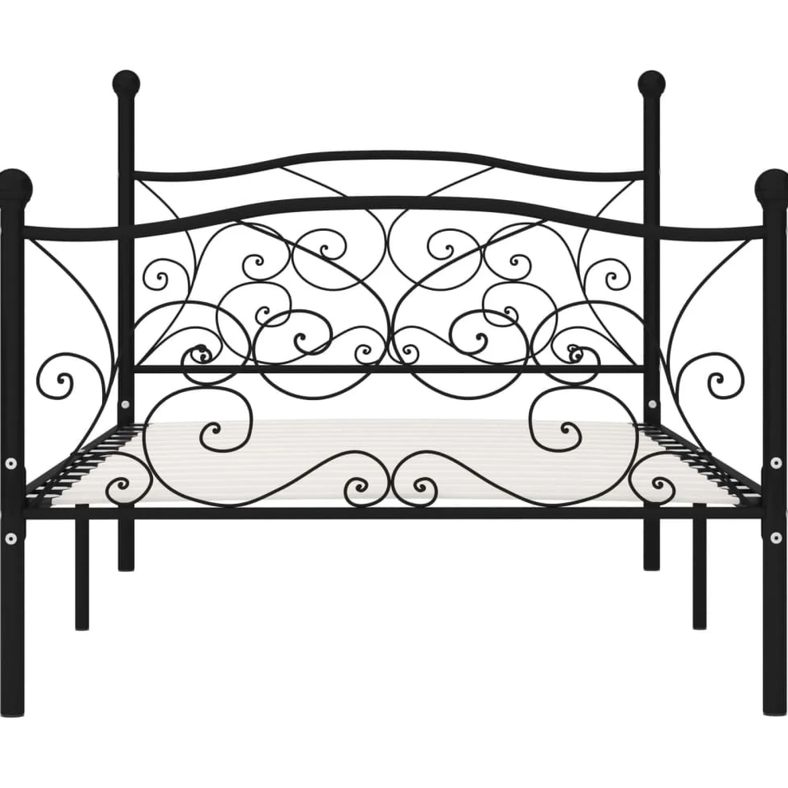 Rama łóżka Czarny 90 x 200 cm Metal vidaXL