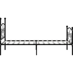 Rama łóżka Czarny 90 x 200 cm Metal vidaXL