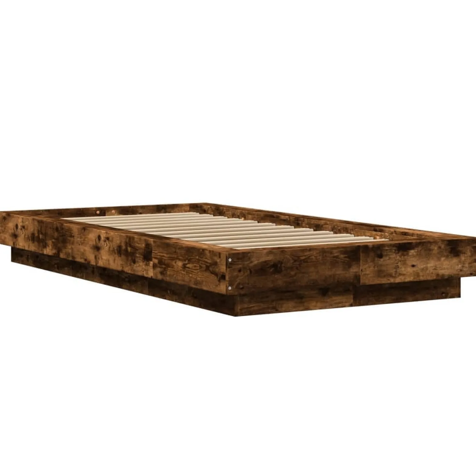 Rama łóżka przydymiony dąb 75x190 cm materiał drewnopochodny