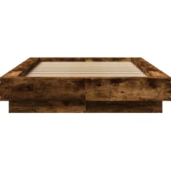 Rama łóżka przydymiony dąb 75x190 cm materiał drewnopochodny