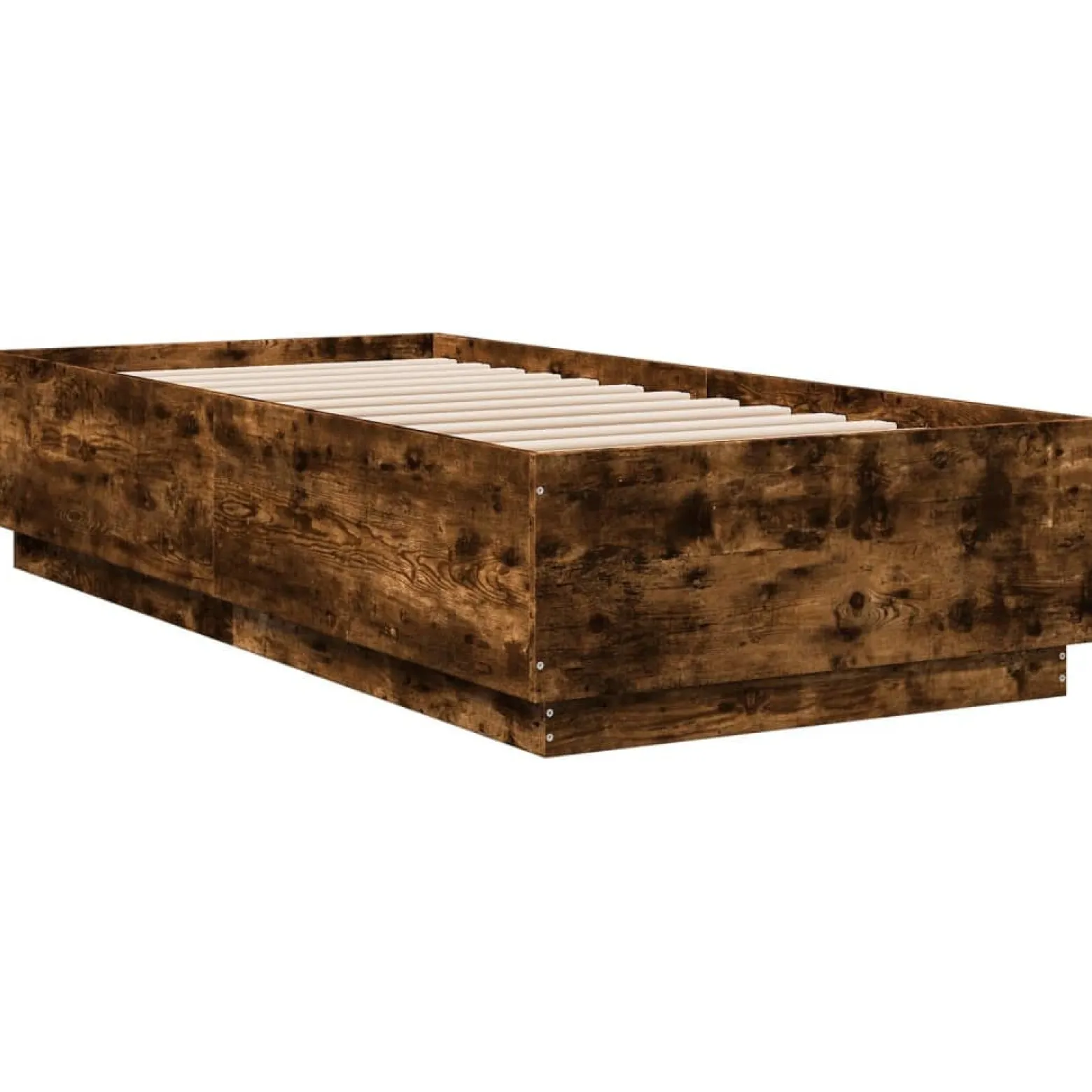 Rama łóżka przydymiony dąb 90x200 cm materiał drewnopochodny