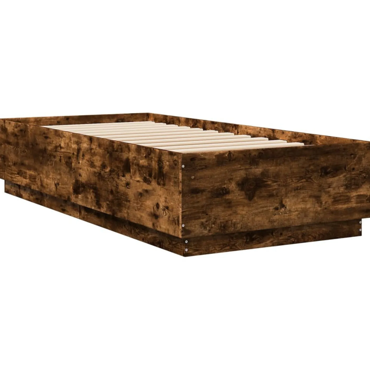 Rama łóżka przydymiony dąb 90x200 cm materiał drewnopochodny
