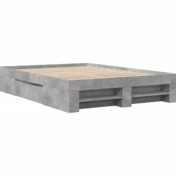 Rama łóżka szarość betonu 120x200 cm materiał drewnopochodny