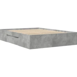 Rama łóżka szarość betonu 120x200 cm materiał drewnopochodny