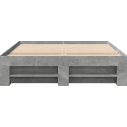 Rama łóżka szarość betonu 120x200 cm materiał drewnopochodny