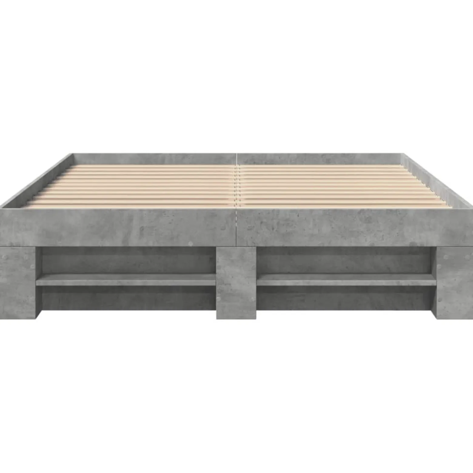 Rama łóżka szarość betonu 120x200 cm materiał drewnopochodny